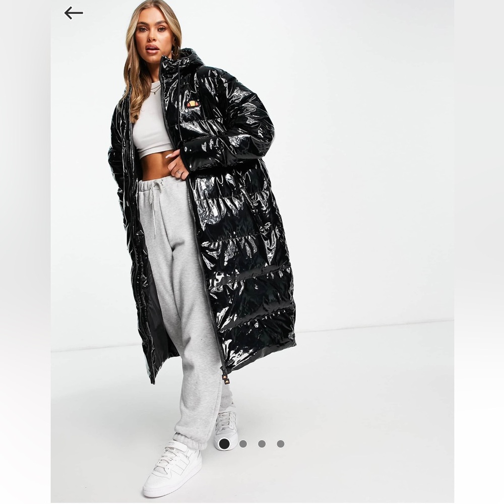 Ellesse Black Long Puffer Coat